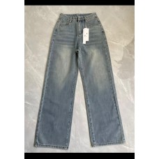 Celana Jeans Wanita High Waist Wide Leg Vintage Wash